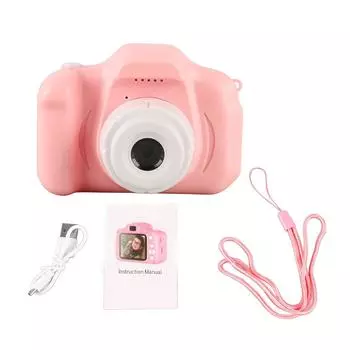 8MP Детская цифровая камера розовая HD камера для малышей пластиковая силиконовая перезаряжаемая цифровая видеокамера