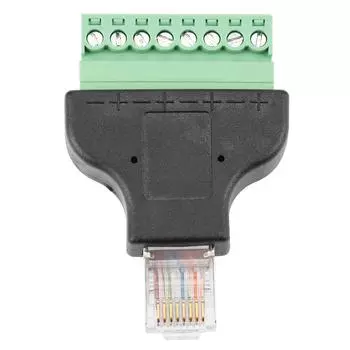 8P8C Ethernet RG-45 Male To Terminal 8 Pin Digital Adapter Connector Conversion