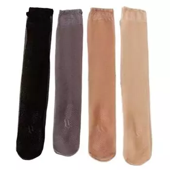 8Pairs Solid Transparent Stockings Ultra-thin Silky Calf Socks Sweet Long Tube Socks Summer 8Pairs Random