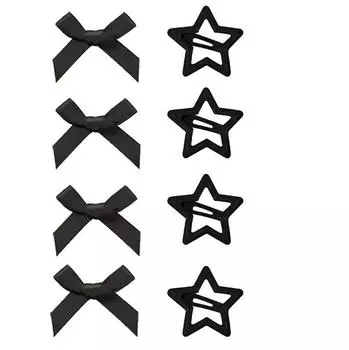 8pc European and American Mini Bow Star Hair Clips Hairpin Headband Party Wedding Hair Accessories Ornament for Women Girls