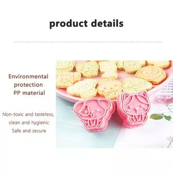 8 шт. Пластиковые формы для печенья в виде животных, пресс-формы для печенья, штампы для выпечки