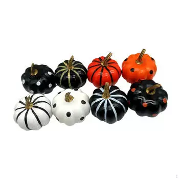 8Pcs Artificial Pumpkins Foam Pumpkin Tabletop Craftsmanship Mini Farmhouse Thanksgiving