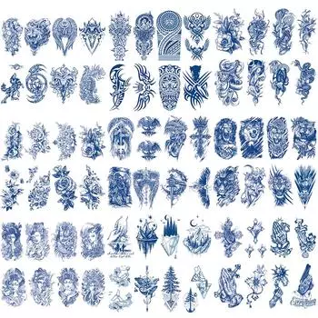 8 шт. маркеры для татуировок на теле, полуперманентные татуировки-наклейки с соком, маска Кохиме, временные татуировки на половину руки для руки, груди, плеча, бедра