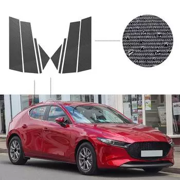 8Pcs Car PC Material Pillar Post Cover Door Trim Window Molding Sticker Accessories Plate for Mazda Axela 2019-2023