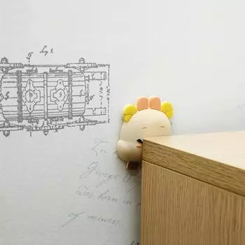 8pcs Cartoon Cute Door Stoppers Thicken Mute Wall Protection Crash Pad Door Handle Bumpers PVC Silicone Refrigerator Sticker