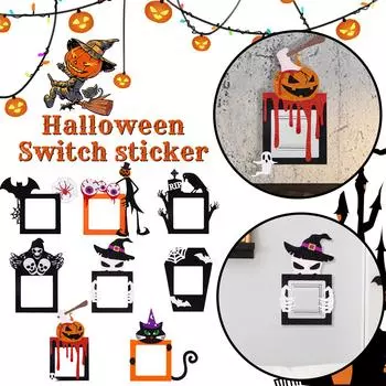 8pcs Cartoon Light Wall Sticker Halloween Decorations Home Sticker Halloween Party Decoration