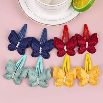 8PCS Cute Girls Butterfly Hair Clips Pearl Butterfly Hairpins Barrettes Clips Kids Flower Hairclip Children Hair Acesssories