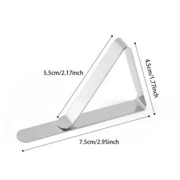 (8pcs) Drawn Stainless Steel Tablecloth Clip Triangle Clip Tablecloth Clip Adjustable Fixed Clip Triangle
