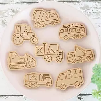 8 шт. Инженерный грузовик формочки для печенья пластиковые 3D мультфильм прессуемые формы для печенья
