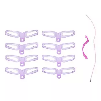 8pcs Eyebrow Stencil Reusable Eyebrow Template Three Dimensional Eyebrow Shaping Kit