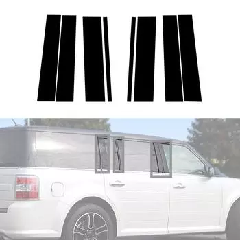8Pcs Gloss Black Pillar Posts Cover Door Window Trim Decal For Flex 2009-2019