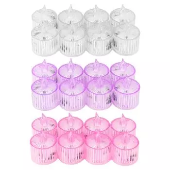 8Pcs LED Candle Lights Flameless Tea Lights for Christmas Decoration Festive Wedding Party White Shell