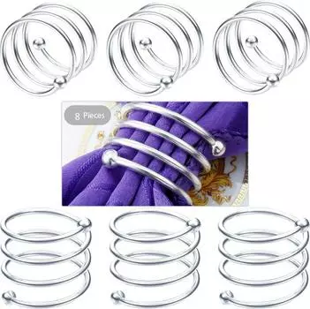8pcs/lot High-End Club Napkin Ring, Napkin Holder, Table Supplies, Ornament, Spring Buckle, Wedding Party золотой