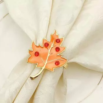 8pcs/lot Metal leaf napkin rings, suitable for wedding receptions, holiday party supplies, hotel napkin holder pieces