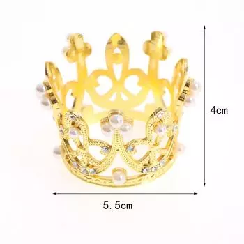 8pcs/lot New simulation crown napkin ring pearl diamond napkin ring wedding table setting table napkin buckle cloth ring