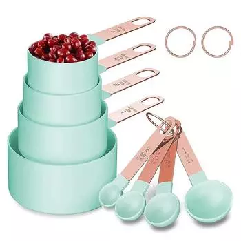 8pcs Measuring Cups and Spoons Teaspoon Milk Flour Measure Cups with Scale for Accurate Baking Grain Dessert Measuring Tools