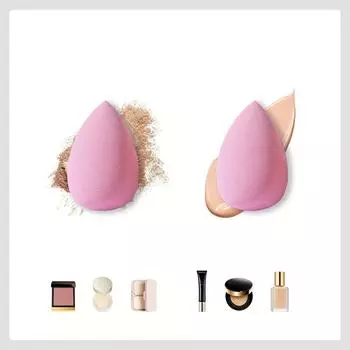 8pcs Mini Detail Makeup Sponge Blender Professional Beauty Makeup Set For Powder, Cream Or Liquid светло-бежевый