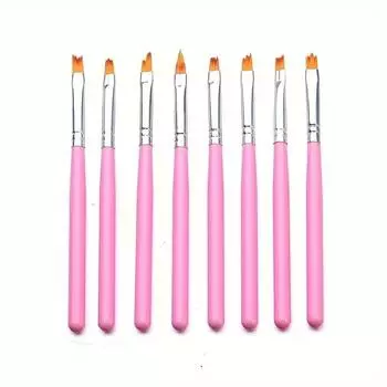 8PCS Nail Art Brush Set Flower Painting Pen Flower Pen Sawtooth Pen Sawtooth Pen DIY Handmade Special-shaped Carving Nail Art Tools 8PCS розовый