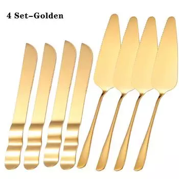 8Pcs Pastry Tools Stainless Steel Wedding Cake Shovel Knife Set Rose Gold Pizza Knife Kitchen Knives Baking Tool Accessories серебряный