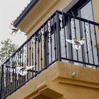 8PCS Reflective bird deterrent rods, Suspension s, Spiral Wind Rod, Garden bird protection decoration