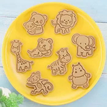 8Pcs/Set Animal Biscuit Cutting Mold DIY Cake Tool Jungle Birthday Party Decoration Wildlife Park Party Use