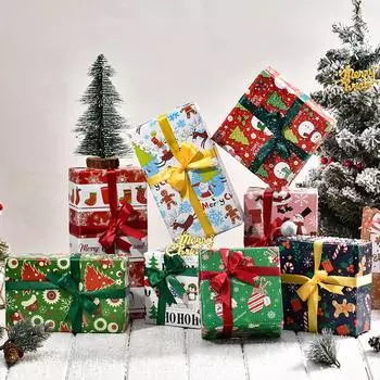 8pcs/Set Christmas Gift Wrapping Paper Christmas Decorations 2024 Xmas Wrapping Paper Ornaments Navidad Natal New Year Gift 2025