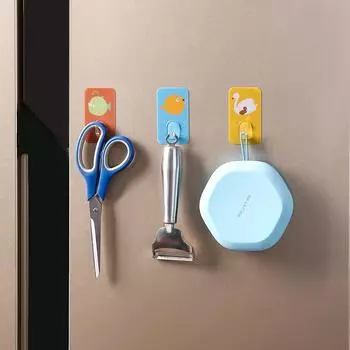 8pcs/set Creative Cute Wall Hook Free Punching Seamless Hooks Load-bearing Powerful Self Adhesive Wall Hanger Kitchen Bathroom Organizer