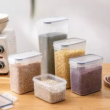 8pcs Set Kitchen Snap on Fresh-keeping Box, Sealed Container Moisture-proof Storage Container Food Grade Storage Containe