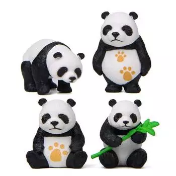 8pcs/set Micro Landscape Creative Cute Bamboo Panda Doll Gardening DIY Decoration Desktop Small Ornaments