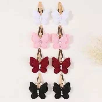 8pcs/set Women Girls Butterfly Hair Clip Handmade Hairpins Fashion Two Layered Kids Bows Headwear Baby Hair Accessories