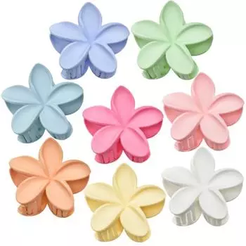 8PCS/SET Women s frosted flower Shape non-slip Hair claw set Stylish holiday style Thick hair thin hair suitable for gift casual L