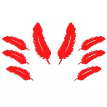 8Pcs/Set Зеркало в форме пера DIY Декоративная наклейка на стену для гостиной чёрный