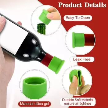 8Pcs Wine Stoppers Reusable Silicone Wine Corks Wine Bottle Stopper Beverages Beer Champagne Sealed Bottle Cap Keep Wine Fresh оранжевый