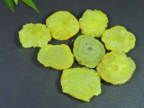 8Pcs Yellow Solar Druzy Agate Geode Fancy Cabochon Loose Gemstone Lot 405Cts RQ-2667