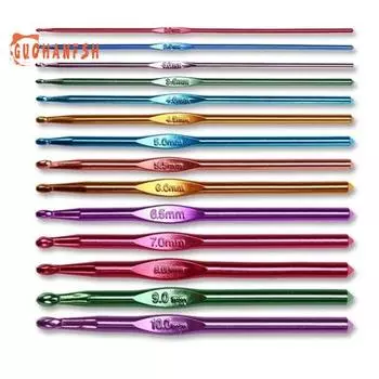 8шт 2-5,5 мм разного размера цветные алюминиевые крючки для вязания крючком иглы набор инструментов разноцветный