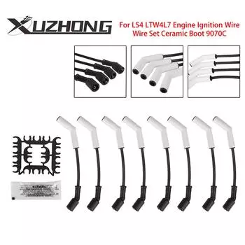 8шт 9070C Extreme Wire Set силиконовый комплект колпачков проводов свечей зажигания для двигателей GM LS/LT Gen LS2 LS3 LS4 LS7 ремонт автозапчастей чёрный