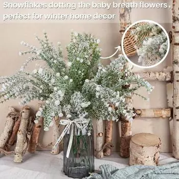 8шт белые искусственные цветы гипсофилы искусственные цветы Babys Breath искусственные растения искусственные цветы зеленые стебли для свадебной цветочной вечеринки домашний декор 8 Pcs белый