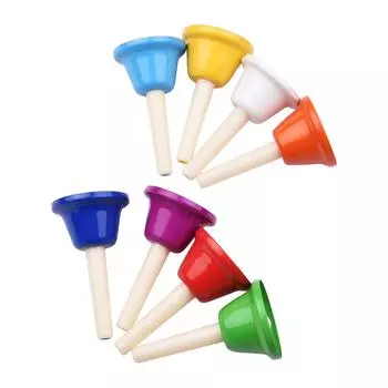 8шт. Цветной колокольчик 8 нот диатонические металлические колокольчики набор ударный инструмент звон колокольчики разноцветный