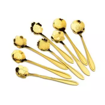 8шт цветок из нержавеющей стали кофе чайная чашка ложка чайная ложка кухонный инструмент подарок серебряный