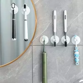 8шт держатель для зубной щетки водонепроницаемый многофункциональный крючки простая присоска головка зубной щетки хранение без отверстий белый