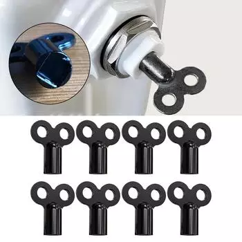 8шт. Кнопка выпуска воздуха для радиатора отопления, черный ключ для выпуска воздуха для радиатора, легкая вентиляция и шумоподавление