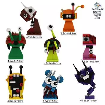 8шт/комплект 2024 3D детский блок пластиковый игровой конструктор для подростков и детей Incredibox Sprunki