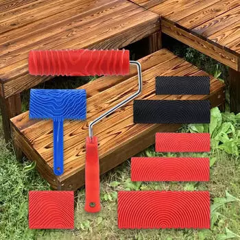 8шт набор инструментов для рисования текстурой древесины, настенный валик многоразовый эмпаистический рисунок зерна