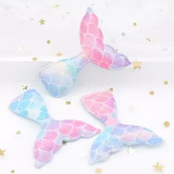 8шт переливающиеся ткани мягкие патчи хвост русалки аппликации для DIY заколки для волос декор