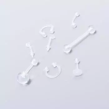 8шт прозрачный акриловый нос, ухо, губа, живот, гибкие украшения для пирсинга