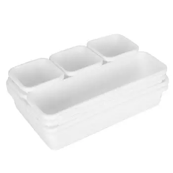 8шт ящик органайзер ящик для хранения лотки разделители ящиков для домашнего офиса кухня ванная комната белый белый