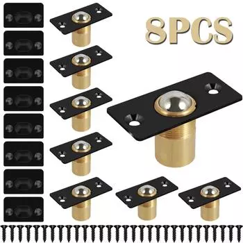 8шт шариковая защелка для двери шкафа фурнитура для верхней части двери регулируемый шариковый фиксатор привод невидимый шариковый подшипник дверная защелка кладовой 8PCS чёрный