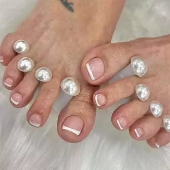 8шт. Силиконовый разделитель для пальцев ног в форме жемчужины для педикюра - белый, подходит для женщин и девочек зелёный