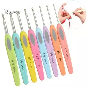 8шт свитер шарф DIY ремесла крючки пластиковые ручки спицы разноцветный