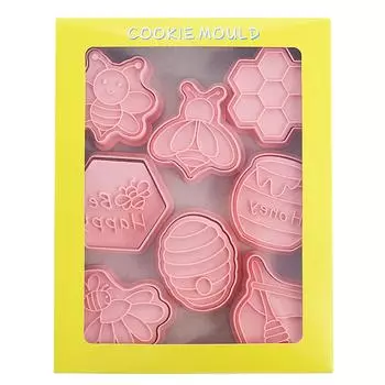 8шт. Трафарет для печенья в виде пчелы из мультфильма, 3D-трафарет для печенья, пластиковый трафарет для выпечки